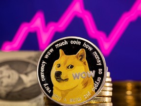 A representation of cryptocurrency dogecoin.