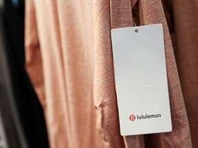A tag on clothing in a Lululemon Athletica Inc. store in Manhattan, New York.