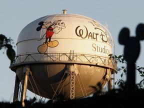 The water tower at The Walt Disney Co. headquarters in Burbank, California.