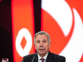 Tony Staffieri, president and CEO of Rogers Communications, speaks in Vancouver, on Monday, October 31, 2022. Rogers Communications Inc. has closed its $26-billion merger with Shaw Communications Inc. after receiving approval from Ottawa.THE CANADIAN PRESS/Darryl Dyck