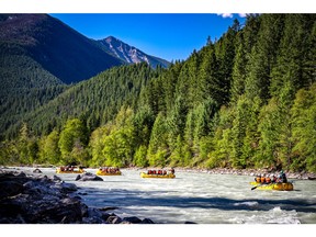 Discover Canada's best paddling experiences all year long, thanks to PaddleBC.ca. Featured excursion: whitewater rafting on the Kicking Horse River. Photo credit: Glacier Raft Company