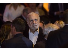 Carl Icahn, billionaire activist investor, waits for Donald Trump, president and chief executive of Trump Organization Inc. and 2016 Republican presidential candidate, not pictured, to speak at an election night event in New York, U.S., on Tuesday, April 19, 2016. Trump, the billionaire real-estate mogul, got a major boost in his quest to secure the Republican nomination with a majority of delegates but could not eliminate the possibility of a contested convention. Photographer: Victor J. Blue/Bloomberg *** Local Caption *** Carl Icahn