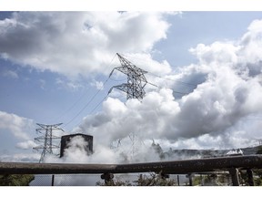 Steam billows around an electricity transmission pylon at the Olkaria Geothermal Complex, operated by Kenya Electricity Generating Company Plc (Kengen), in Hells Gate National Park in Naivasha, Kenya, on Tuesday, May 18, 2021. Kenya gets nearly half of its electricity from geothermal plants, more than any other country, according to researcher Fitch Solutions, and it's on track to increase that to almost three-fifths by 2030.