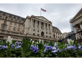 The Bank of England (BOE) headquarters in the City of London, UK, on Tuesday, March 21, 2023. The central bank is due to release its latest interest rate decision on Thursday. Photographer: Hollie Adams/Bloomberg