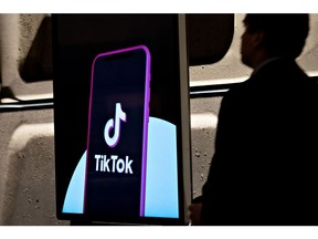 A TikTok advertisement at a Metro station in Washington, DC, US, on Thursday, March 30, 2023. TikTok's chief executive appearance in Congress last week did little to calm the bipartisan fury directed at the viral video-sharing service.