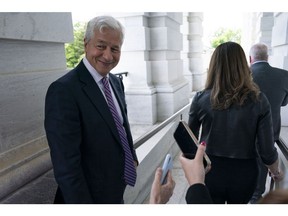 Jamie Dimon, chairman and chief executive officer of JPMorgan Chase & Co., at the US Capitol on Wednesday, May 17, 2023.