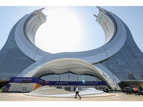 The Fairmont Doha, the venue for the Qatar Economic Forum (QEF) in Doha, Qatar, on Tuesday, May 23, 2023. The third Qatar Economic Forum will shine a light on the rising south-to-south economy and the new growth opportunities it presents to the global business community.