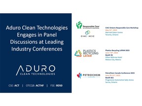 Aduro is set to participate in three industry conferences in June 2023. The Company will be showcasing the potential of its HydrochemolyticTM Technology ("HCT") platform at these events and engaging with key stakeholders