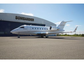 Bombardier's Certified Pre-Owned Challenger 605 aircraft on display at EBACE