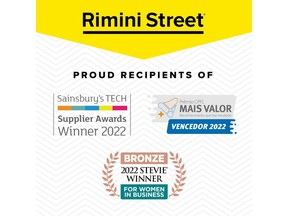 Rimini Street honored with multiple awards for extraordinary service and leadership.