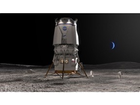 A rendering of Blue Origin's Blue Moon lander that will return astronauts to the Moon as part of NASA's Artemis program.