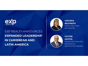 eXp Realty announces two new leaders: Victor Goytia, Director, Puerto Rico, Panama and the Dominican Republic and Virginia Restrepo, Director, Chile and Colombia