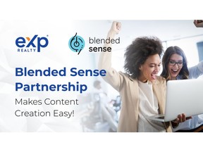 eXp Realty today announced a strategic partnership with Blended Sense, a first-of-its-kind media technology platform, to provide its United States-based agents with access to high-quality production and asset management.