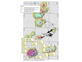Surface Map – Courvan Gold Trend new drilling results