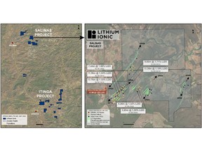 Salinas Project Location, Drilling Highlights and 20,000m Planned Holes