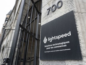 The Lightspeed offices are seen Tuesday, May 16, 2023 in Montreal.