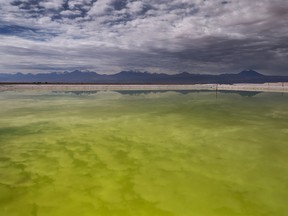 A lithium brine pool in Chile.