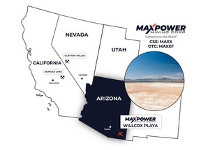 Location Map – MAX Willcox Playa Lithium Project, Arizona