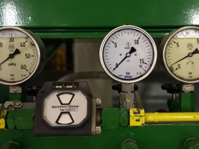 Pressure gauges at a nuclear power plant in Germany.