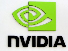 The logo of technology company Nvidia is seen at its headquarters