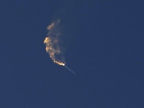 FILE - SpaceX's Starship turns after its launch from Starbase in Boca Chica, Texas, Thursday, April 20, 2023. The Federal Aviation Administration is being sued by wildlife and environmental groups over SpaceX's launch of its giant rocket from Texas. The lawsuit was filed Monday, May 1, 2023, in federal court in Washington.
