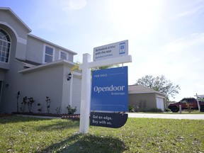 File - Real estate signs are posted outside homes for sale, Tuesday, Feb. 21, 2023, in Valrico, Fla. On Thursday, the National Association of Realtors reports on sales of existing homes in March.