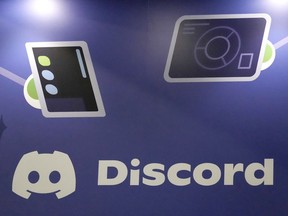 FILE - A display Discord stands at the company's booth at the Game Developers Conference 2023 in San Francisco, March 22, 2023. The social app Discord, a favorite of gamers, inadvertently fostered internal strife after announcing on Wednesday, May 3, that its millions of members will have to pick new usernames.