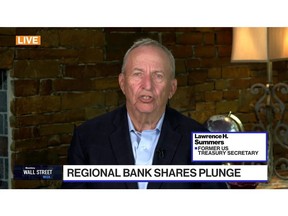 Former Treasury Secretary Lawrence Summers says we're probably over the vast majority of the banking traumas, but some issues do remain. He also talks about the impasse in Washington over raising the federal debt limit and what he expects from the next Federal Reserve decision. He speaks to Bloomberg's David Westin on "Wall Street Week Daily" on Bloomberg Television.
