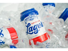 The summer release of SweetWater's American Lager is here - a special edition of SweetWater's flagship easy-drinking lager, featuring American red, white, and blue branding.