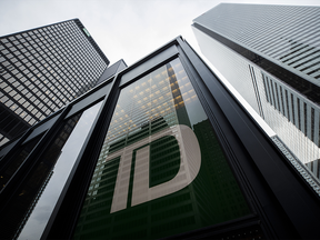TD Bank logo reflected in tower