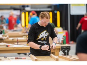 A competitor from Team Manitoba at SCNC 2023, in Winnipeg.