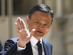 Founder of Alibaba Group, Jack Ma, arrives for the Tech for Good summit, May 15, 2019 in Paris.