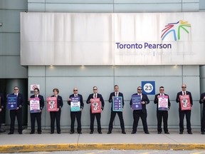 WestJet pilots at Toronto Pearson Airport