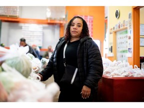 Melissa Lopes has started going to the Boston Red Cross food pantry once, sometimes twice a week since her benefits were cut. Photographer: Kayana Szymczak/Bloomberg