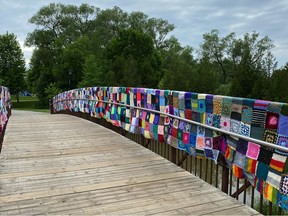 Fairy Lake Bridge in Newmarket is one of the locations we yarn bomb.