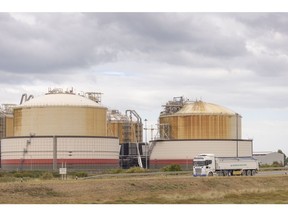 Storage tanks at Grain LNG importation terminal, operated by National Grid Plc, on the Isle of Grain, UK, on Monday, Aug. 22, 2022. The UK is about to receive liquefied natural gas from far-off Australia for the first time in at least six years, highlighting the European regions desperation in grappling with its worst energy crisis in decades.