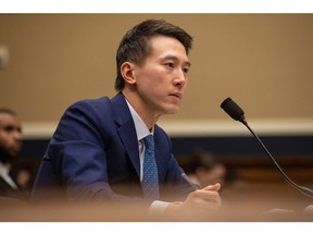Shou Chew, CEO of TikTok, testifies to Congress on March 23.