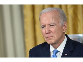 WASHINGTON, DC - JUNE 02: President Joe Biden addresses the nation on averting default and the Bipartisan Budget Agreement in the Oval Office of the White House on June 2, 2023 in Washington, DC.