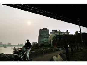 Haze in Brooklyn Park on June 6. Photographer: Spencer Platt/Getty Images