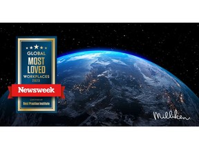 Milliken debuts as number 61 on Newsweek's Top 100 Global Most Loved Workplaces.