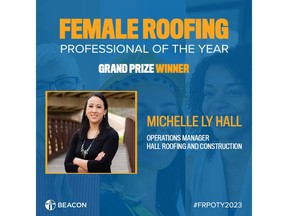 Michelle Ly Hall, winner of 2023 Female Roofing Professional of the Year
