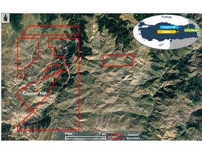 Figure 1. Location of the Copper Hill prospect and SSR Mining's overall Kazıkbeli district exploration leases.