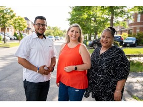 Team Ignite OFL 2023: Organize. Build. Win. – L-R: UFCW member Ahmad Gaied, candidate for secretary-treasurer; CUPE member Laura Walton, candidate for president; USW member Jackie Taylor, candidate for executive vice-president.