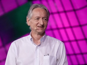 Geoffrey Hinton, known as the 'Godfather of AI', joins a moderated discussion at the Collision conference in Toronto on Wednesday, June 28, 2023.