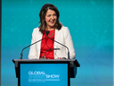 Alberta Premier Danielle Smith makes a keynote speech at the Global Energy Show in Calgary on June 13, 2023. 