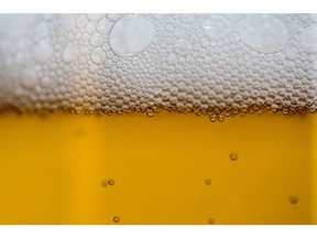 Bubbles, produced by carbon dioxide, float to the top of a glass of lager in this arranged photograph in London, U.K., on Thursday, July 5, 2018. Breweries across northern Europe are fretting about shortages of beer because of a short supply of carbon dioxide due to a high number of closures at ammonia plants that produce CO2. Photographer: Bloomberg Creative Photos/Bloomberg