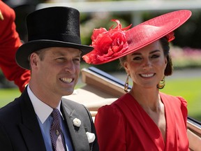 Britain's Prince William and Kate, Princess of Wales arrive for the Royal Ascot horse racing meeting, at Ascot Racecourse in Ascot, England, Friday, June 23, 2023.