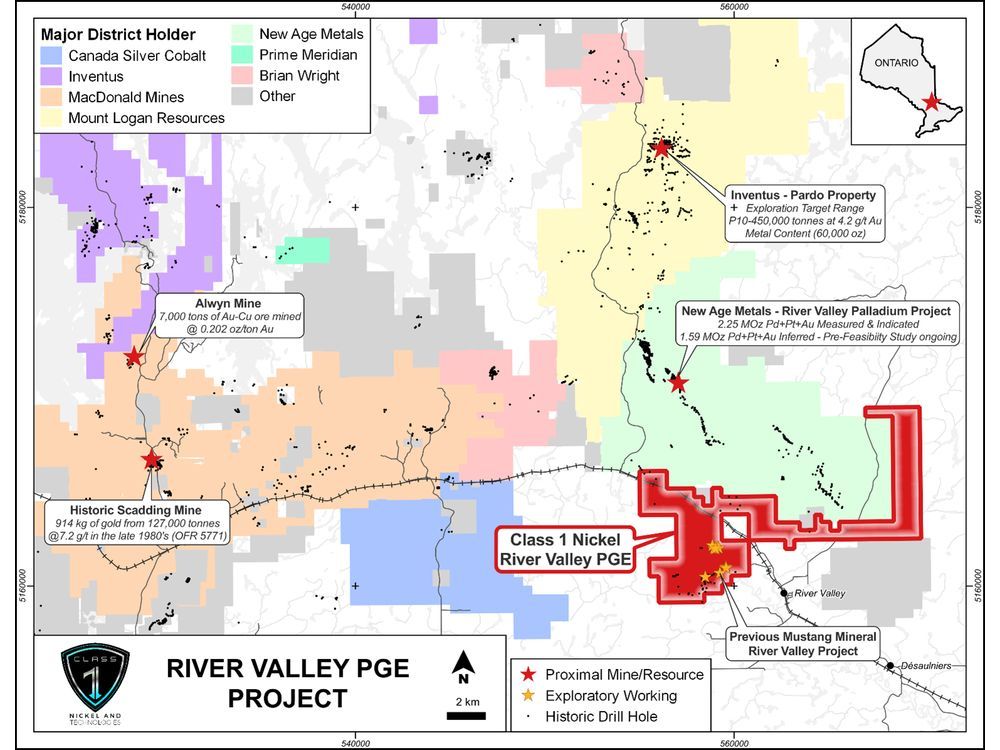 Class 1 Nickel Completes Geochemical Soil and Biogeochemical Sampling Program at its River Valley PGE Project, near Sudbury, Ontario