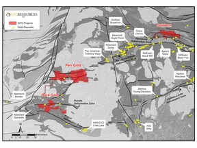 Regional Map of GFG Resources Gold Projects in the Timmins Gold District
