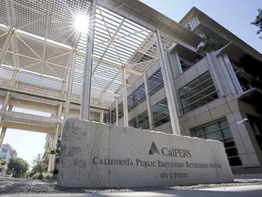 FILE - The suns peaks over the California Public Employees Retirement System's building in Sacramento, Calif., on Sept. 6, 2022. California officials say the personal information of about 769,000 people has been exposed in a third-party data breach linked to the state's retirement system.
